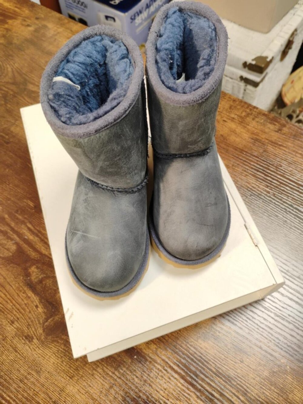 UGG Classic Short II Waterproof Slate Blue Toddler Boots Size 8 EU 25